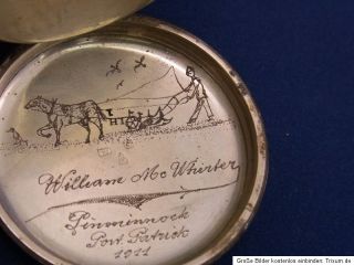schwere englische Taschenuhr H Aitken STRANRAER Antik Silber Pocket