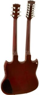 DiMavery E Gitarre DN 504 weinrot Doubleneck mit Case