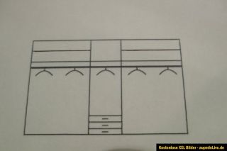 Kleiderschrank  6 türig  Spiegeltüren  Schubkästen  weiß/asche