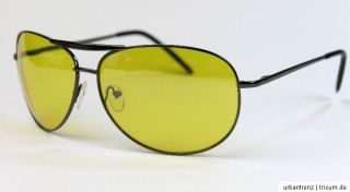 Trend Sonnenbrille NIGHT DRIVER Nachtsicht Brille Pilotenbrille gelbe