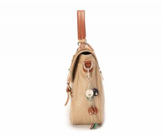 Vintage Tasche Umhängetasche Damen Handtasche Messenger Bag Camel Rot