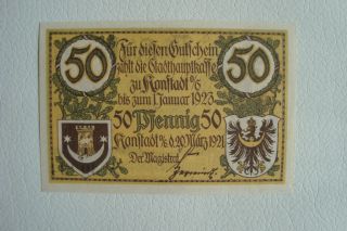 Stadt Konstadt Schlesien Wołczyn 1921 Abstimmungsschein (532)