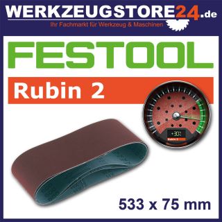 Festool Festo 10 Schleifbänder BS 75 Rubin2 533x75 mm P 80 # 499157