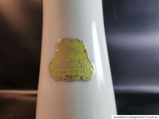 elegant geschwungene Vase, Lindner Kueps Bavaria Porzellan, Rheingold