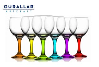 Weingläser 6 Stück Gürallar Artcraft MISSKET Coral Wein Glas Set