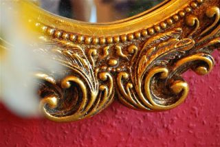 ovaler Wandspiegel Spiegel barock Engel antik gold