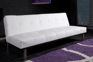 Stylisches Sofa DAYBED CASSIUS. Schlafsofa. Leder Napalon Farbe weiß