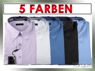 Hemd Business Langarm Herren Uni 40 41 42 43 44 45 46 S M L XL Hemden