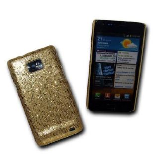 Samsung i9100 Galaxy S2 Gold Glitzer Handy Tasche Hardcover Hülle