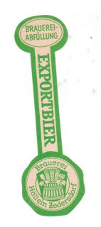 Bieretikett BE Sonnefeld Zedersdorf Brauerei Hoellein 1962 bei Coburg