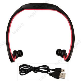 Kabellos Sport Headset Kopfhörer Bluetooth Freisprech Schwarz Rot