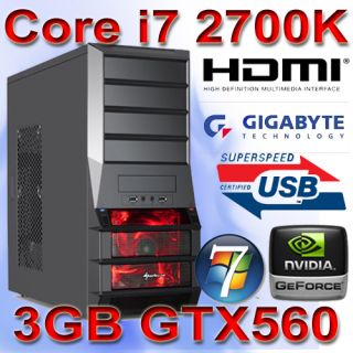 Gamer PC Intel Core i7 2700K 16GB DDR3 3GB GTX560 USB3.0