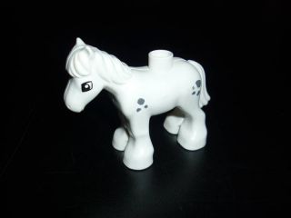 LEGO DUPLO Bauernhof 1 kleines Pferd / Pony weiß grau