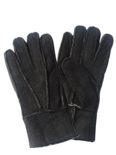 Leder Handschuhe mit Fütterung aus Fell Herren Schwarz