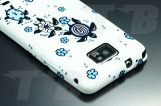 Schutz Hülle Weiß Samsung Galaxy S2 i9100 Schildkröten Design Case