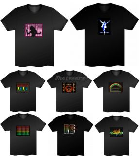 DJ Equalizer LED Leucht T shirt Shirt sound aktiv f. Tanz Disco Musik