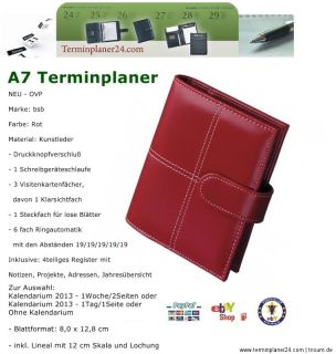 A7 ZEITPLANER TERMINKALENDER 2013   13 Varianten   Kalendereinlage