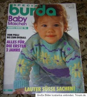 Baby Maschen Burda 1990 Bider im Text Bilderpullis uvm Stricken