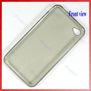 Grey TPU Gel Clear Back Cover Case Fr iphone 4G Plastic