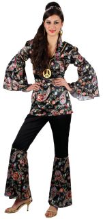 Kostüm Hippy Schlaghose + Oberteil Outfit 60er 70er Jahre Damen