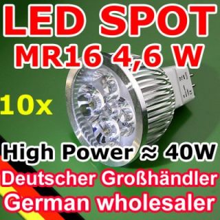 10x High Power LED Spot 12V Lampe MR16 GU5.3 warmweiss