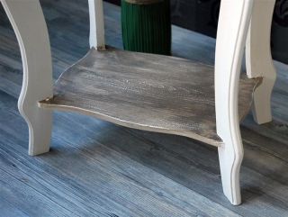 Hocker Sitzhocker aus Holz weiß braun Landhaus *164