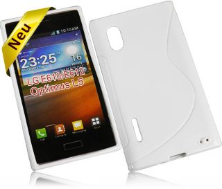 Handytasche Cover Silikon Case für LG E610 Optimus L5 in Weiß Schutz