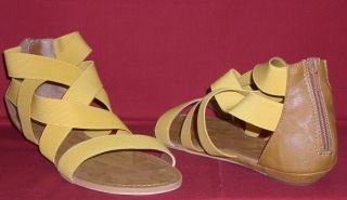 Gladiator Sommer Sandalen Breite Riemen Gelb Gr. 39,5 MISS ME NEU