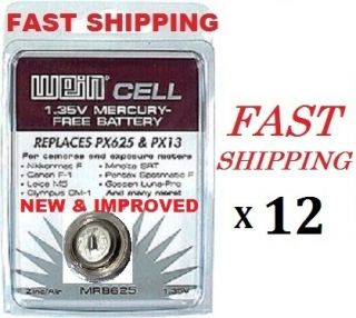 12 GENUINE WEIN CELL 1.35V MRB625 PX13 WEINCELL BATTERY PX625/ MERCURY