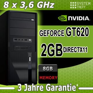 GAMER PC AMD Bulldozer FX 8150 8Kern Eight Core GT620 2GB RAM Computer
