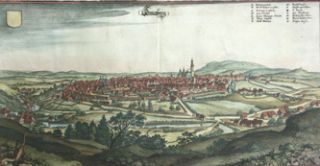 ANNABERG BUCHHOLZ   KOLOR. STADTANSICHT MERIAN, 1650
