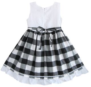 Girls dresses Black White Tartan School Sundress Children Clothes 2 3