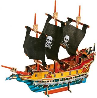 Kinder 3D Puzzle Piratenschiff Pirat Schiff Holz NEU