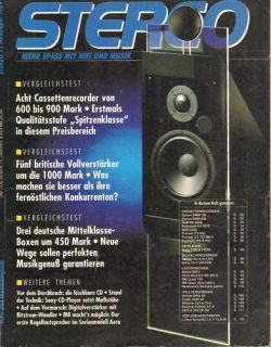 STEREO 11/89 Sony CDP X7ESD TA F630ESD Sansui AU X911DG