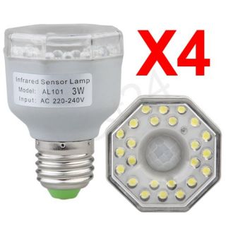 4X E27 LED Bewegungsmelder Lampe Licht Leuchte Nachtlicht