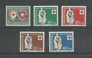 Schweiz Pro Patria 1957, postfrisch, ANK 652 656