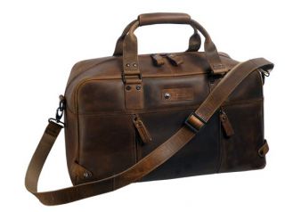 Tasche Reisetasche Sporttasche Weekender Bag Leder braun 646 25