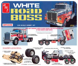 White Road Boss Truck AMT Auto Modell Kit 1:25, AMT648