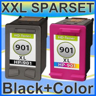 2x HP901XL SET TINTE PATRONEN BLACK COLOR CC654AE CC656AE REFILL