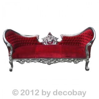 Sofa im Barock Stil Bezug bordeaux rot 3er Sofa