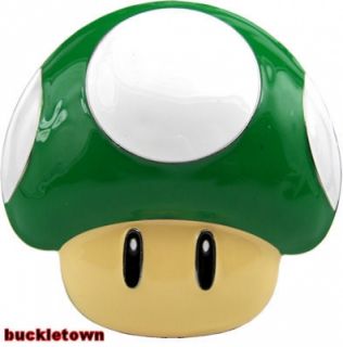 Super Mario Mushroom Buckle Pilz Nintendo grün 1Up NEU