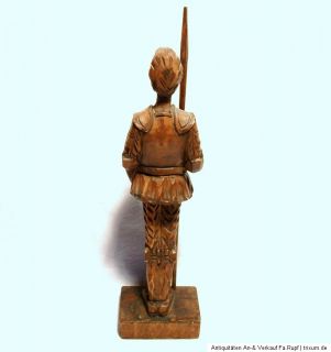 Uralt Geschnitzte Holz Figur Krieger Schnitzerei um 1920 original