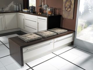 Komfort Wohnküche mit allen Extras Einbauküche Küche weiß/savannah