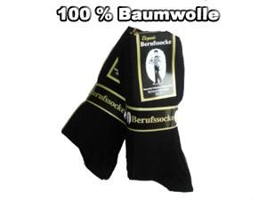 15 Paar Herren Kellner Socken schwarz 100% BW Gr. 46