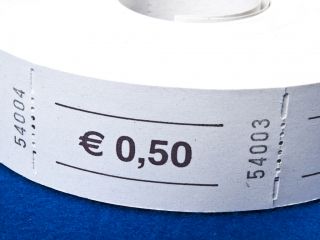 Wertmarke Papierfarbe weiss Aufdruck 0,50 € Rolle mit 1000 Stück 57