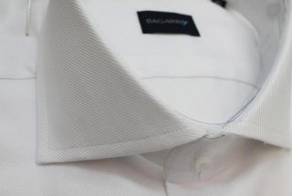 Camicia uomo Bagariny sartoriale cotone Royal/1 bianco slim fit