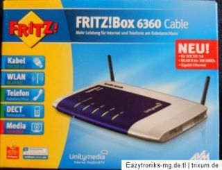 FRITZBox 6360 Cable Blau Mehr Leistung für Internet und Telefonie