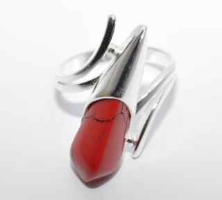 925 Silber   Ring mit roter Koralle Unikat Top Preis Garantie Top