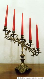 Original fünfarmiger Kerzenhalter Barock Antik Leuchter Messing Deko
