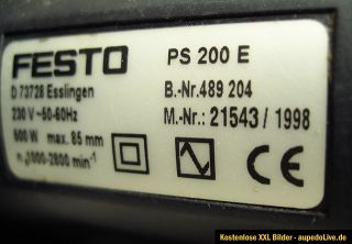 Festo Festool Stichsäge PS 200 E Profisäge ohne Systainer